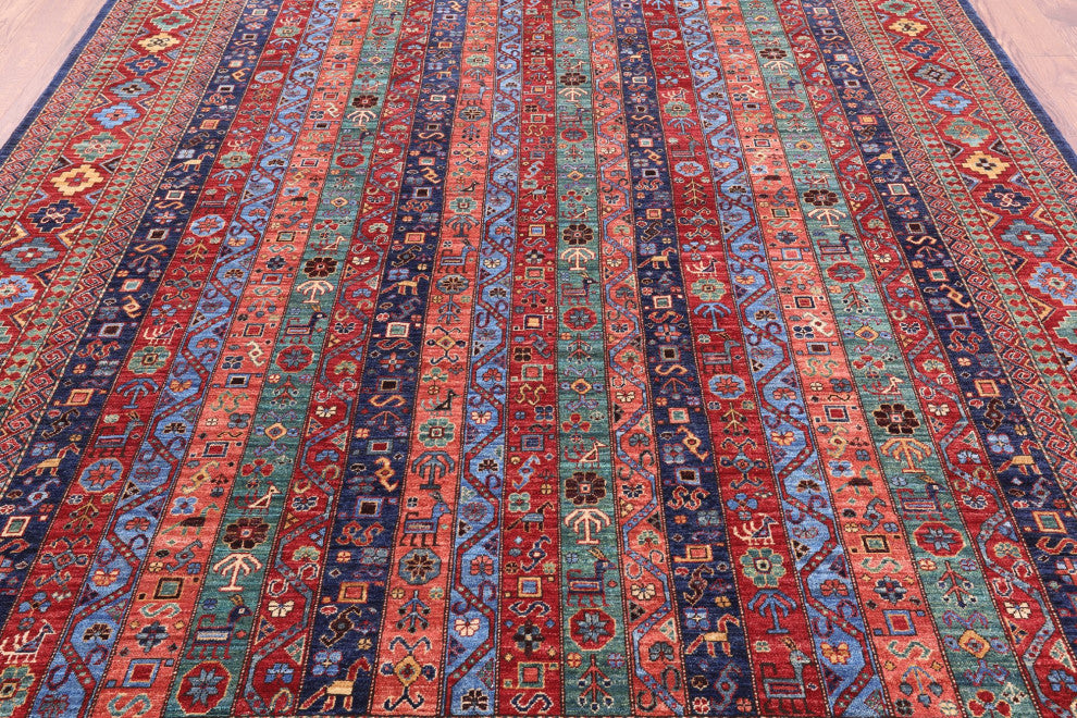8' 0" X 9' 9" Persian Gabbeh Shall Hand Knotted Wool Rug Q5016