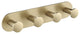 Elie Bathroom Robe and Towel 4-Hooks Rack, Brushed Gold