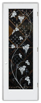 Wine Door - Vineyard Grapes Unfurled - Primed - 30" x 80" - Knob on Left -...