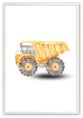 Opaque White 12" x 16" Construction Vehicles, Set of 3