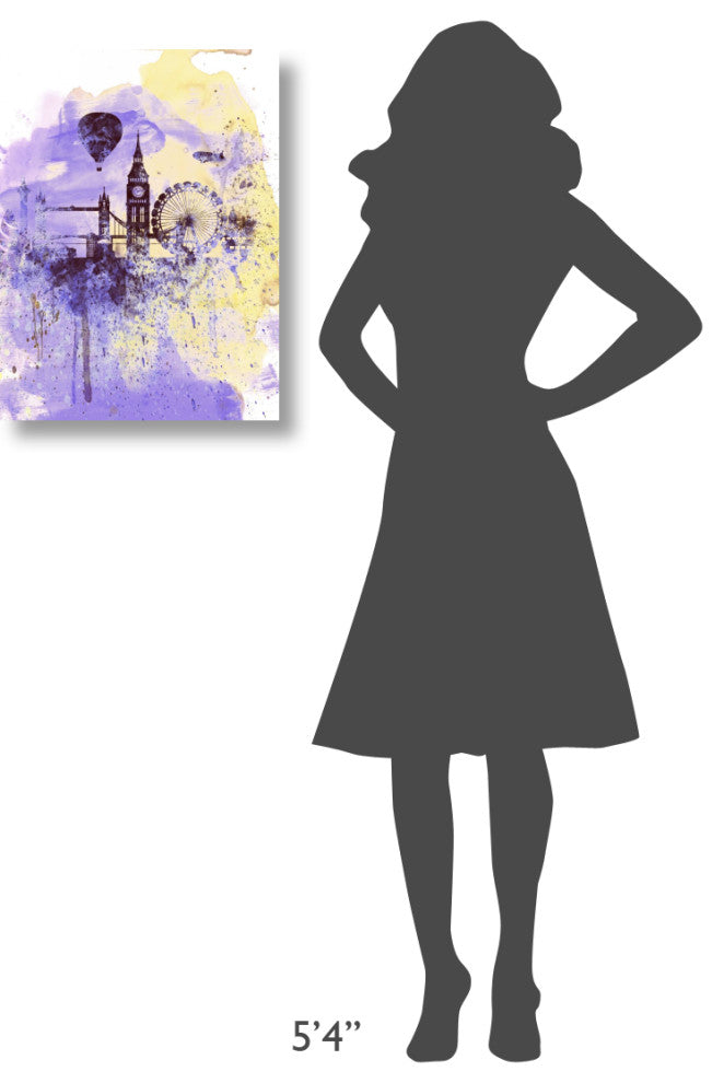 "London Watercolor Skyline" Fine Art Print