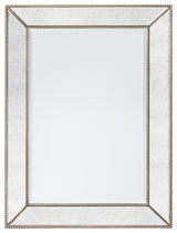 Champagne Bead Beveled Rectangle Solid wood framed Wall Mirror,multi size, 40" X 30