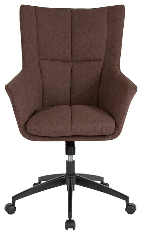 Barcelona Home And Office Upholstered High Back Chair In Brown Fabric