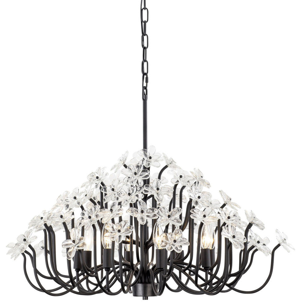 Wildflower 8-Lt Chandelier - Matte Black
