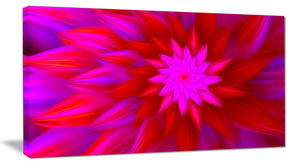 Dance of Bright Spiral Pink Flower, Floral Canvas Art Print, 40x20