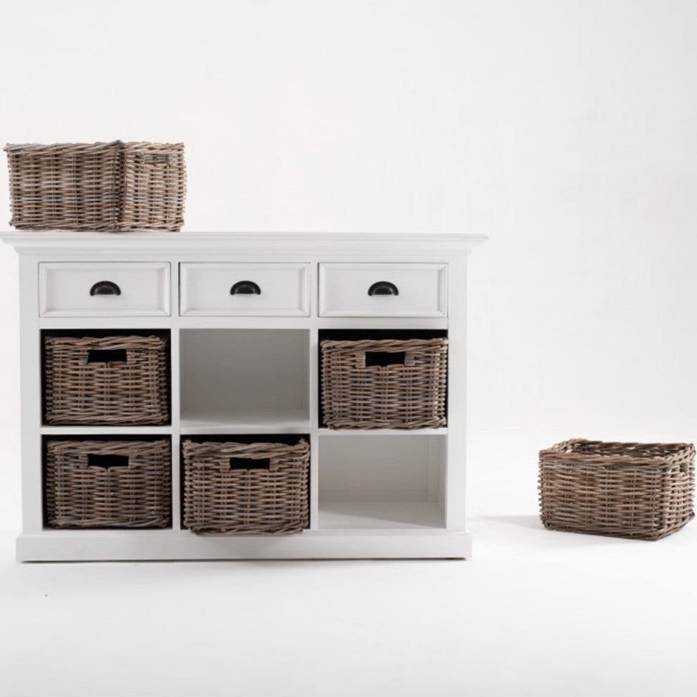 Modern Farmhouse Buffet Server With Basket Set