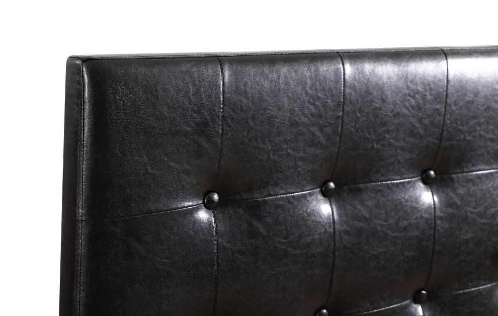 Novo 2 Faux Leather Adjustable Headboard, Black, Twin