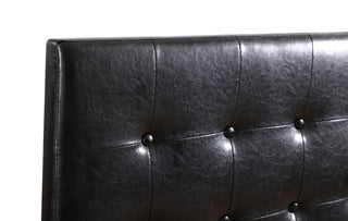 Novo 2 Faux Leather Adjustable Headboard, Black, Twin