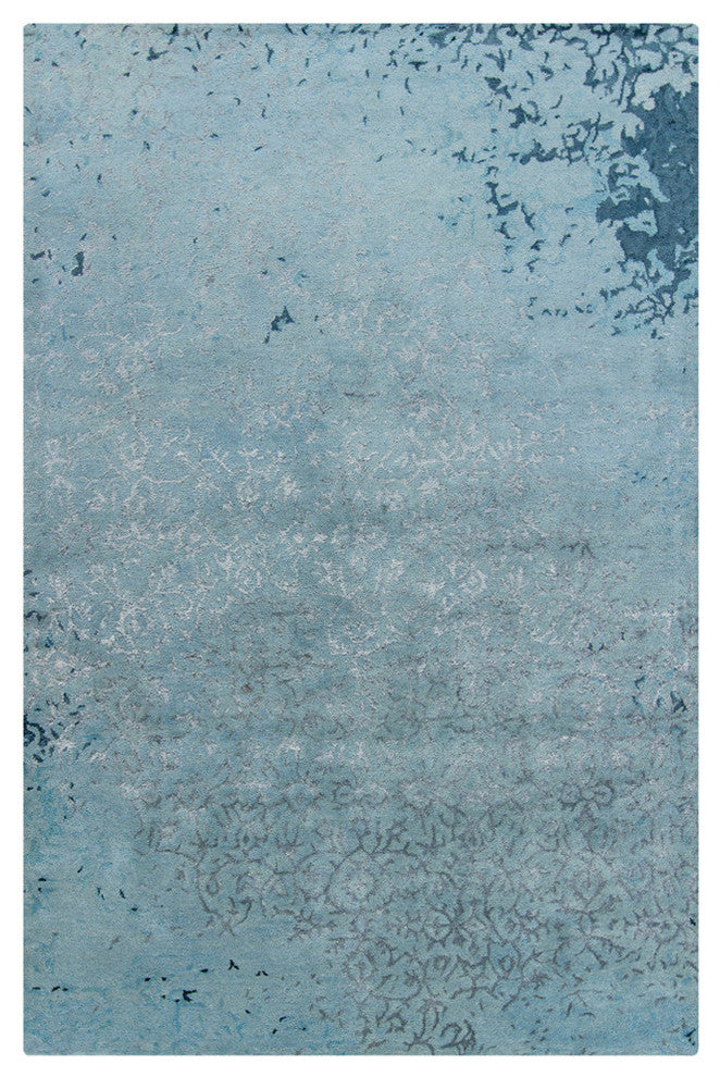 Rupec Contemporary Area Rug, Blue and Gray, 9''x13''