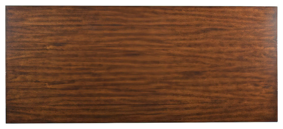 Country Trestle Dining Table Dark Rustic Finish