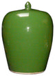 Simple Plain Green Glaze Porcelain Vase Jar