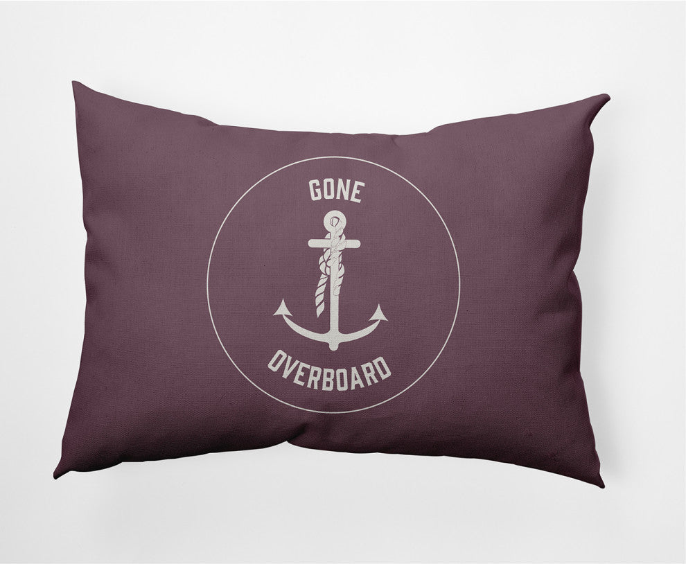 14x20" Gone Forever Overboard Nautical Decorative Indoor Pillow, Dusty Purple
