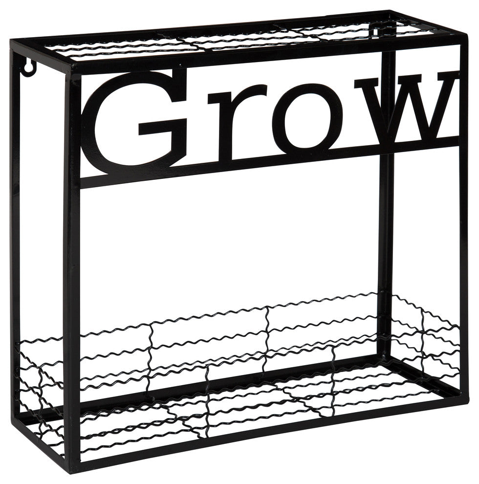 Kate and Laurel, Cramer Wall Garden Box, 16.5x15, Black