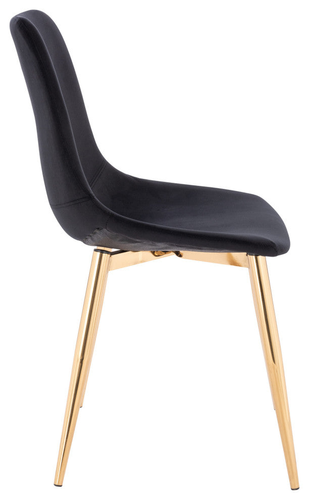Nairo Velvety Dining Chair, Black