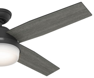 Hunter 52" Dempsey Matte Black Ceiling Fan, LED Kit, Remote