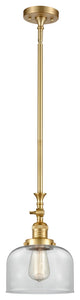 Large Bell 1 Light Mini Pendant, Satin Gold, Clear