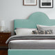 Platform Bed Frame, Queen Size, Blue, Velvet, Modern, Bedroom Guest Suite