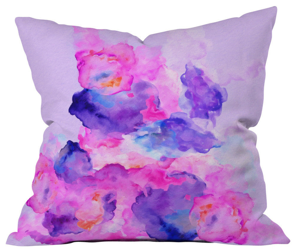 Deny Designs Viviana Gonzalez Watercolor Love 1 Outdoor Throw Pillow