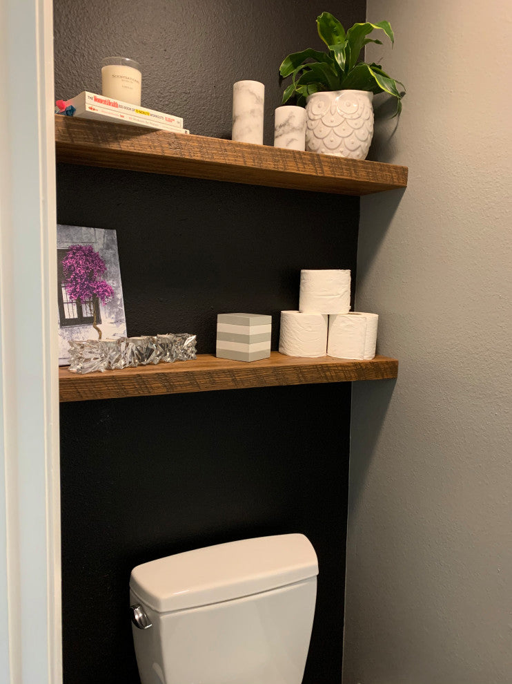 2"x12" Deep Rustic Floating Shelf, Easy Hang Mounting Included, Medium Brown, 48