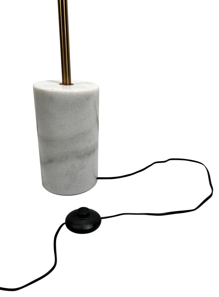 Kinich 4-Light 62 in. Brass Floor Lamp with White Glass Globes