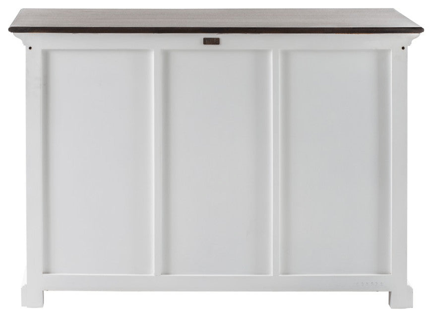 Modern Farmhouse Brown And White Large Accent Cabinet