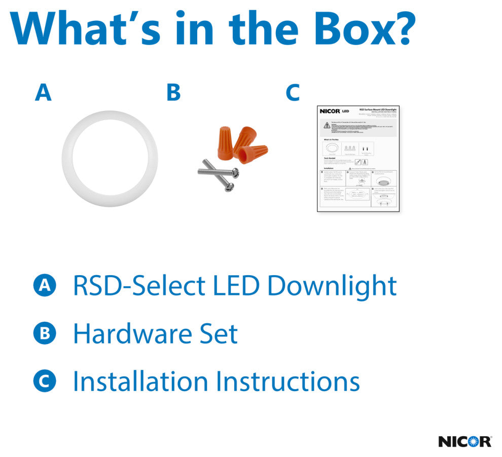 RSD Selectable 8" White Surface Mount LED Downlight