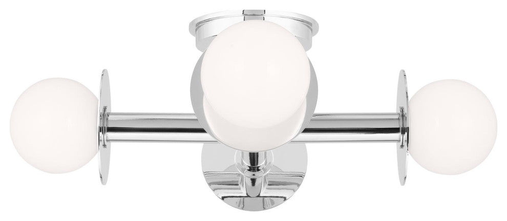 Nodes 4-Light Indoor Semi-Flush Mount Ceiling Light, Polished Nickel Silver