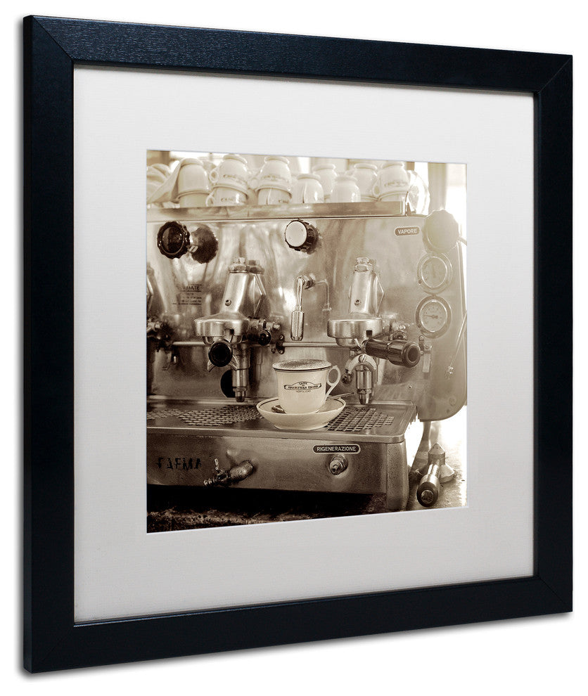 Alan Blaustein ''Tuscany Caffe I'' Art, Black Frame, White Mat, 16x16