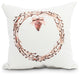Natural Wreath Holiday Print Decorative Outdoor Throw Pillow, Off White , 16"