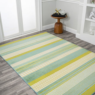 Duxbury Gradient Ticking Striped Green/Blue 4'x6' Area Rug