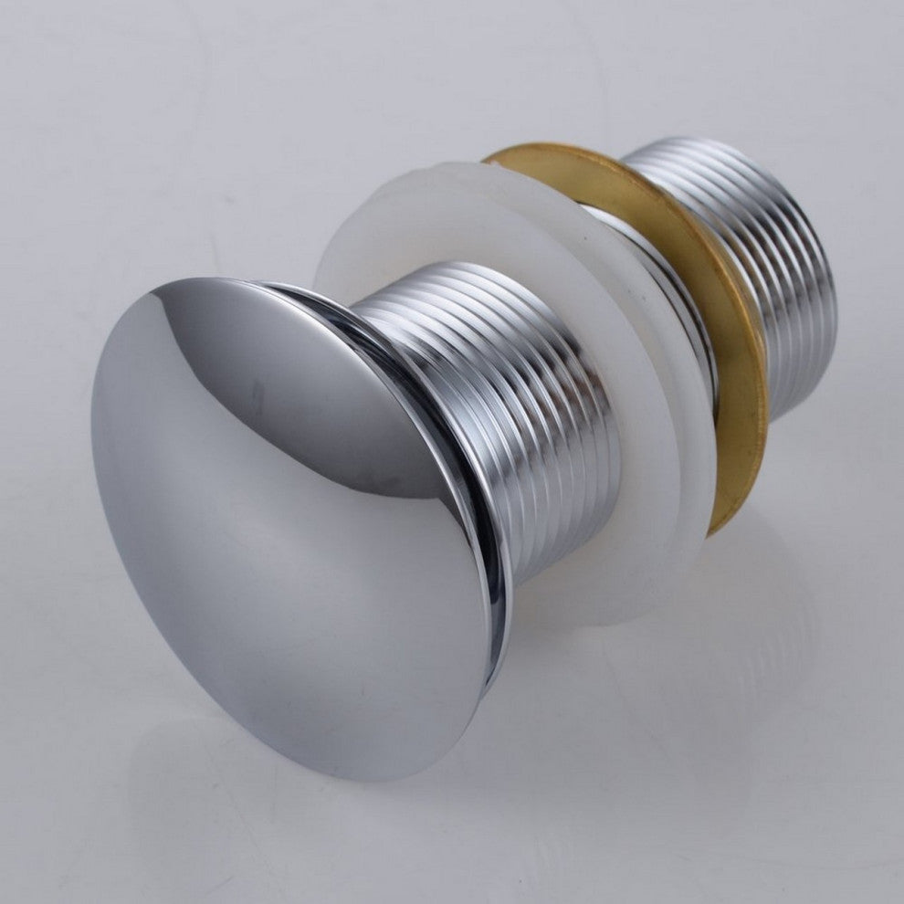 KubeBath Solid Brass Pop-Up Drain NO Overflow, Chrome