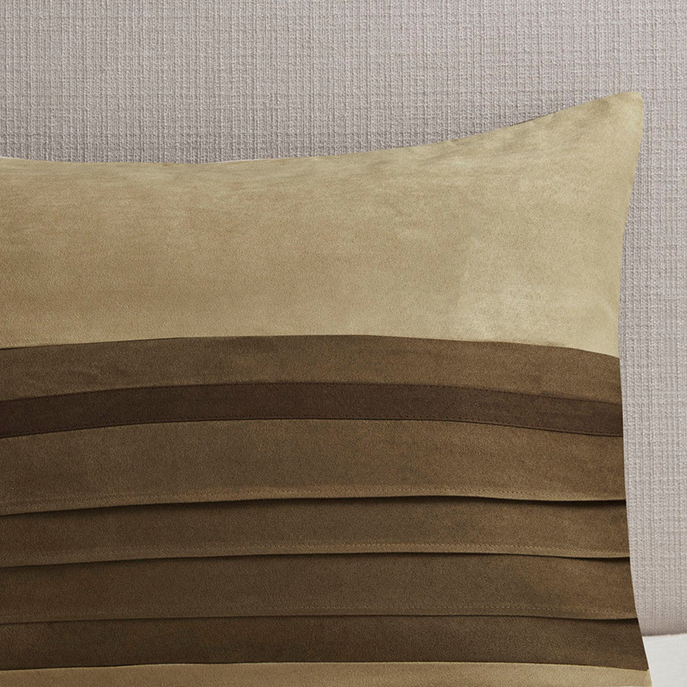 Madison Park Palmer Vera Microsuede 7-Piece Comforter Set, Natural Brown