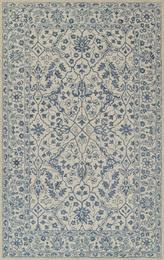 Momeni Leiden Hand Tufted Wool Ivory Area Rug 5' X 8'