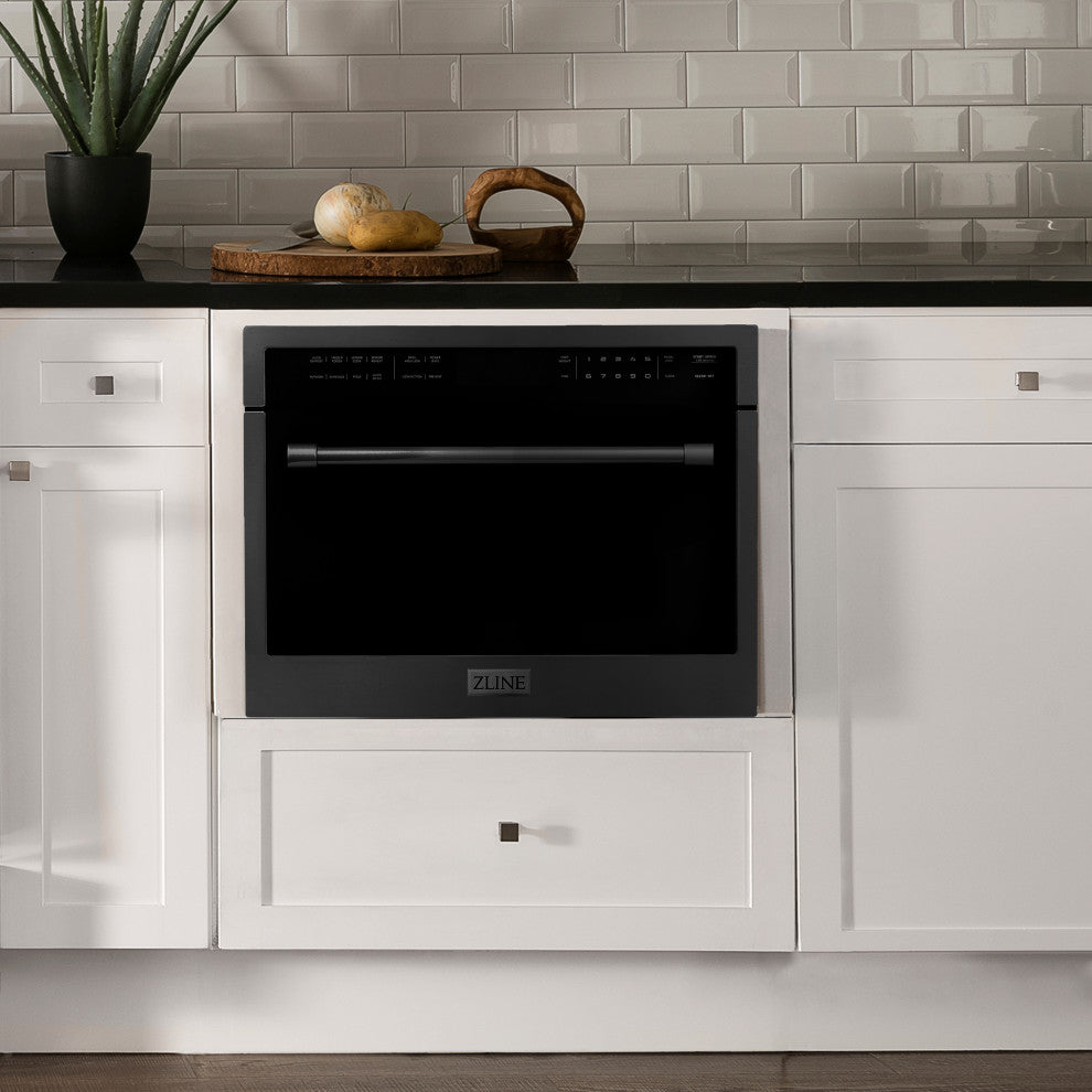 ZLINE 24" Microwave Oven, Black Stainless Steel MWO-24-BS