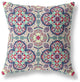 26" Mauve Blue Cloverleaf Indoor Outdoor Throw Pillow