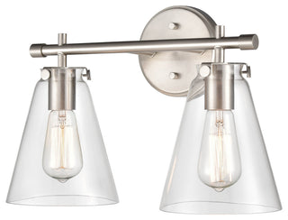 2 Light 16" Brushed Nickel Bathroom Vanity Light