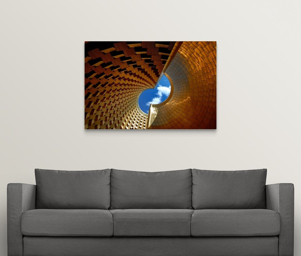 "Industrial Volcano " Wrapped Canvas Art Print, 48"x32"x1.5"