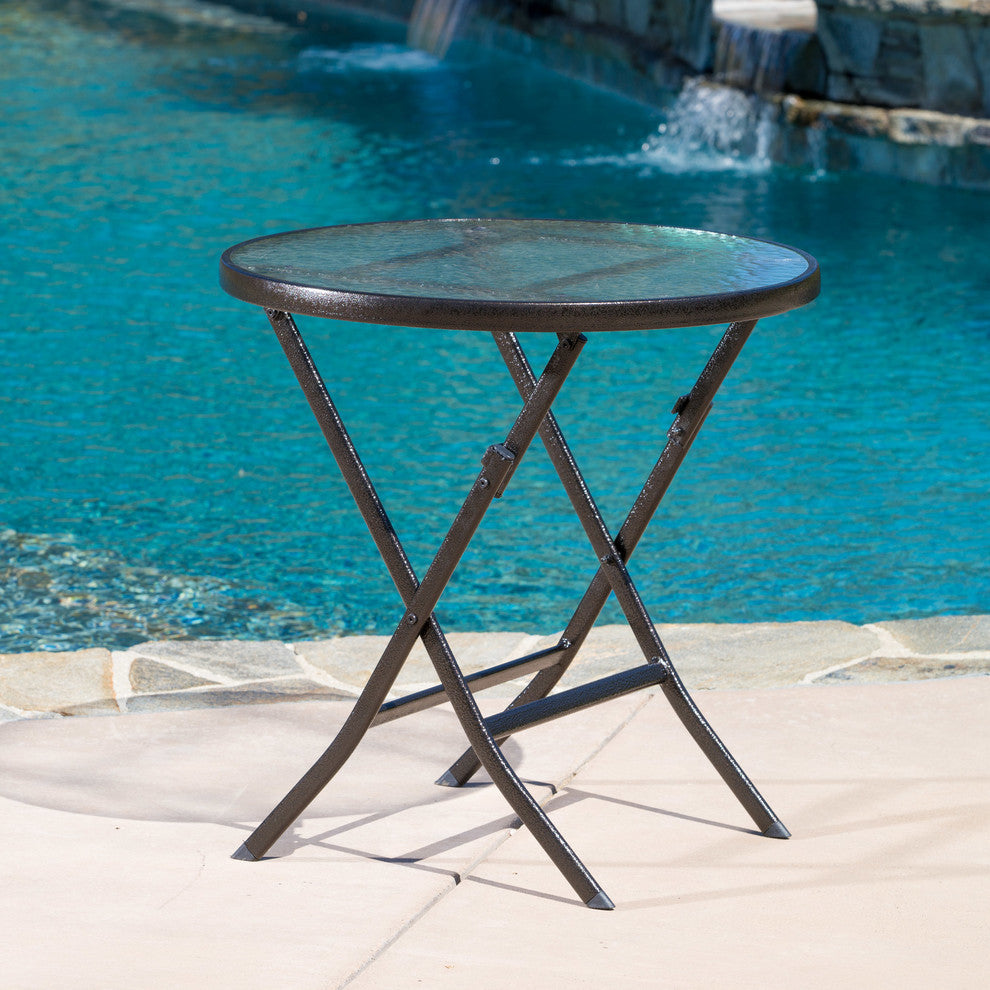 GDF Studio 3-Piece Cantinela Outdoor Wicker Folding Bistro Set