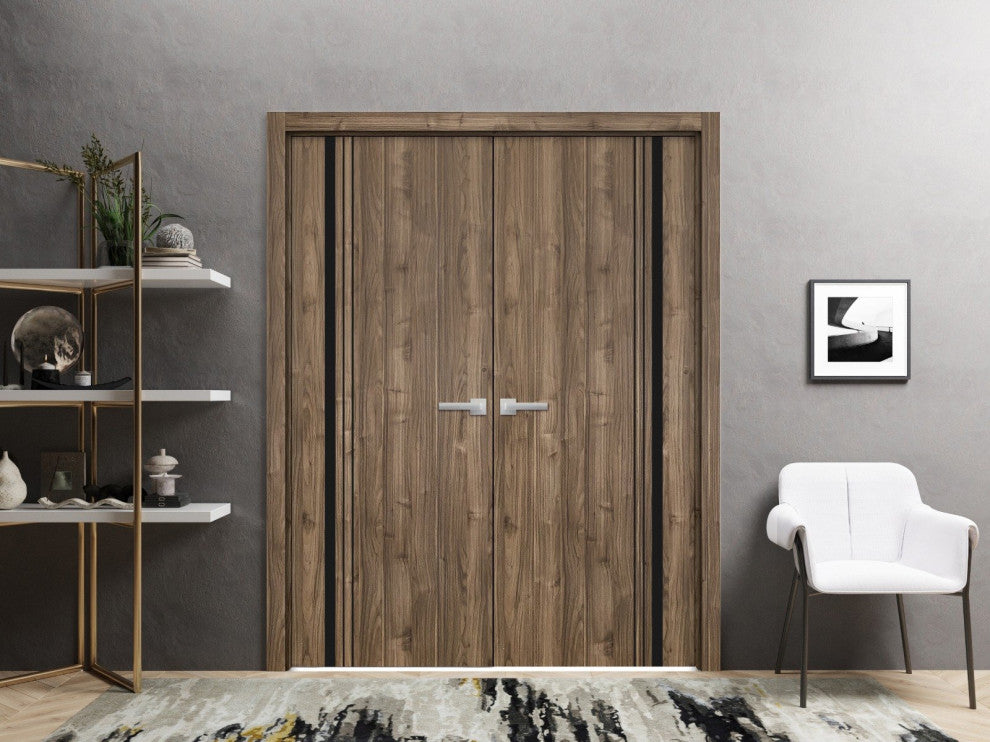 Slab Barn Door Panel 24 x 84 | Planum 0011 Walnut with  | Sturdy Finished