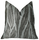 Agate River Gray Silver Ivory Handmade Luxury Pillow, 22"x22"