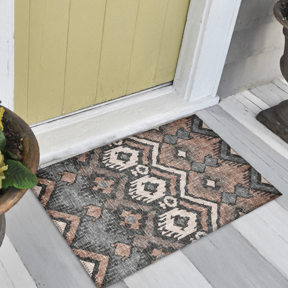 Indoor/Outdoor Sedona SN2 Bison Machine Washable 1'8" x 2'6" Rug