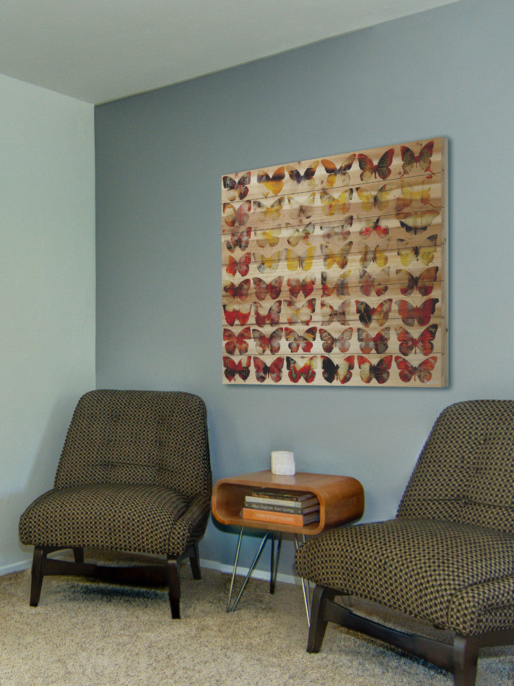 "Painted Ladies" Wall Art on Wood, 32"x32"