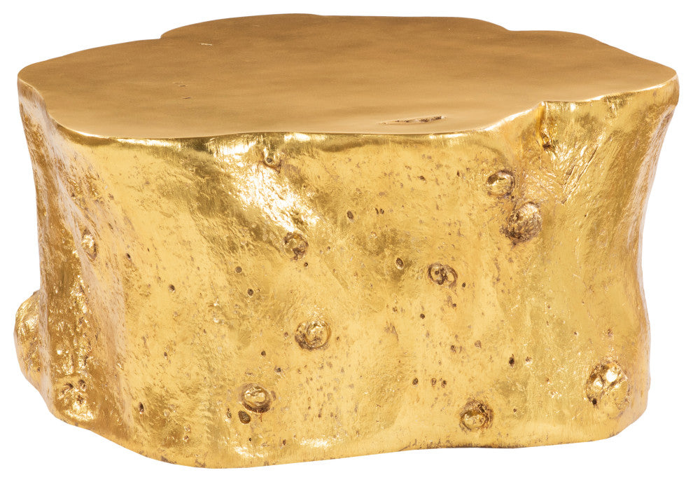 Log Coffee Table, Gold Leaf