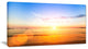 "Beautiful Sunset Over Yellow Waters" Modern Beach Canvas Art Print, 32"x16"