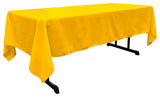 LA Linen Rectangular  Polyester Poplin Tablecloth, Dark Yellow, 60"x120"