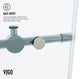VIGO Elan 48" to 52" W x 74" H Frameless Sliding Shower Door, Stainless Steel, Clear Glass
