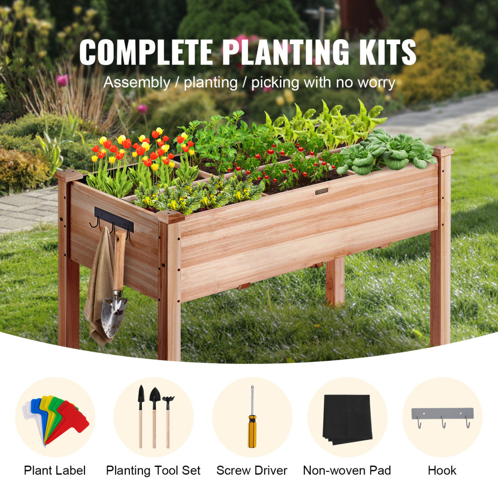 Wooden Raised Vegetable Garden Bed Elevated Planter Kit Grow Gardening