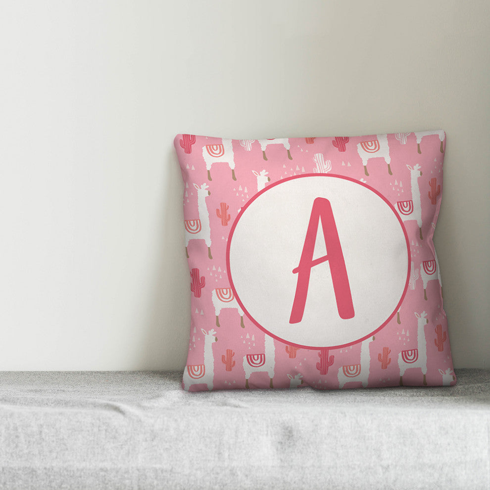 Monogram Lllama Pattern - A 16x16 Spun Poly Pillow