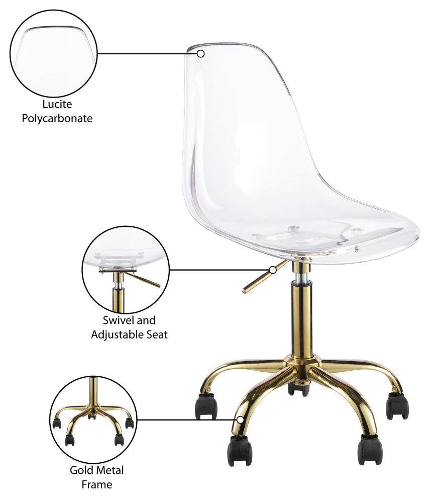 Clarion Office Chair, Gold