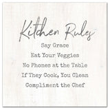 Kitchen Rules 16x16 Canvas Wall Art